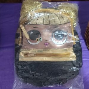 Gold and Black Kids Character Backpack